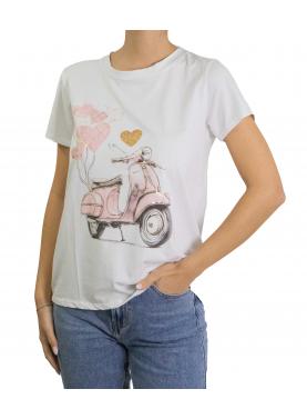 t shirt con vespa e palloncini 